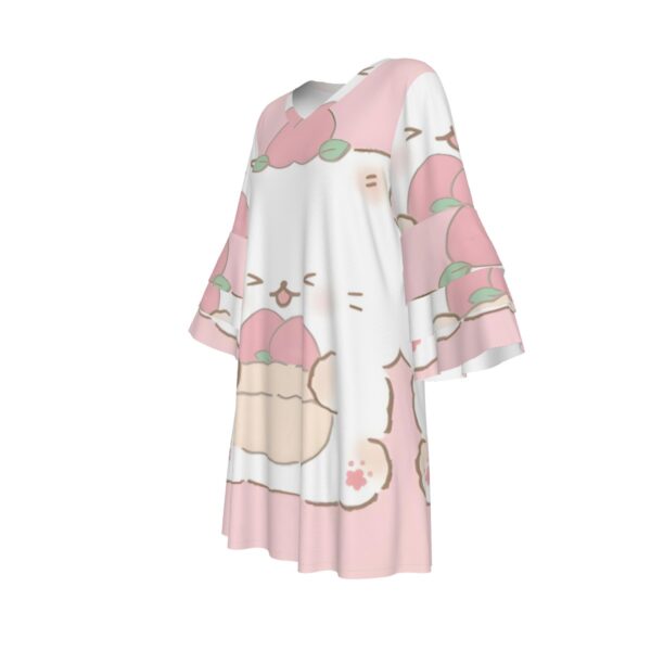 Custom V-Neck Dress with Stacked Ruffle Sleeves – Stylish & Comfortable - Image 4