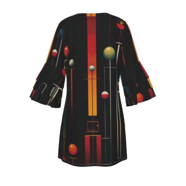 V-Neck Dress with Stacked Ruffle Sleeves – Stylish & Comfortable - Image 2